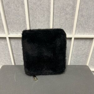 Claire’s Black Faux Fur Full Zip Wallet